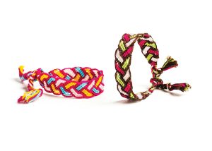 Woven friendship bracelets. 